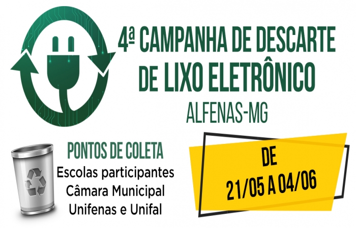 Cine Verde e Lançamento da 4ª Campanha de Descarte de Lixo Eletrônico de Alfenas
